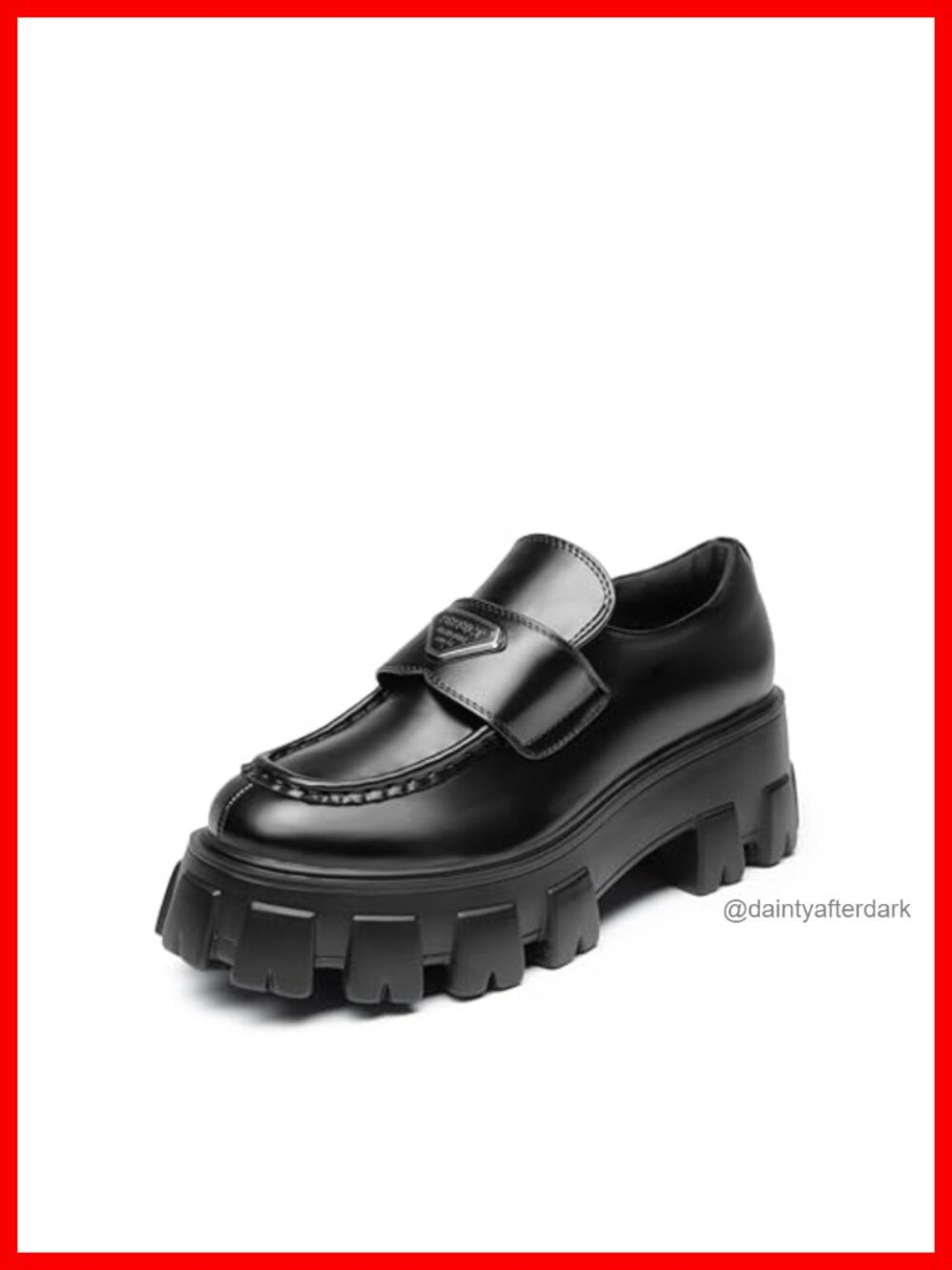 Women's Chunky Platform Loafers Patent Vegan Leather Pull-On 2.5in Lug Sole